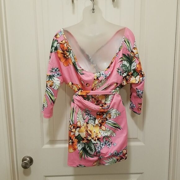 Sexy Floral One Piece Romper with belt size 2XL - Picture 7 of 8